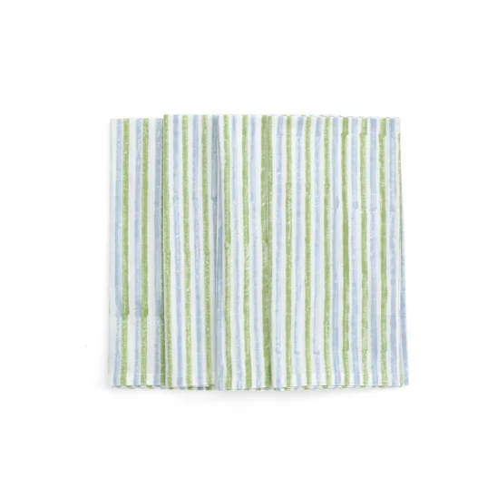 Servetter multi stripe i blått och grönt.