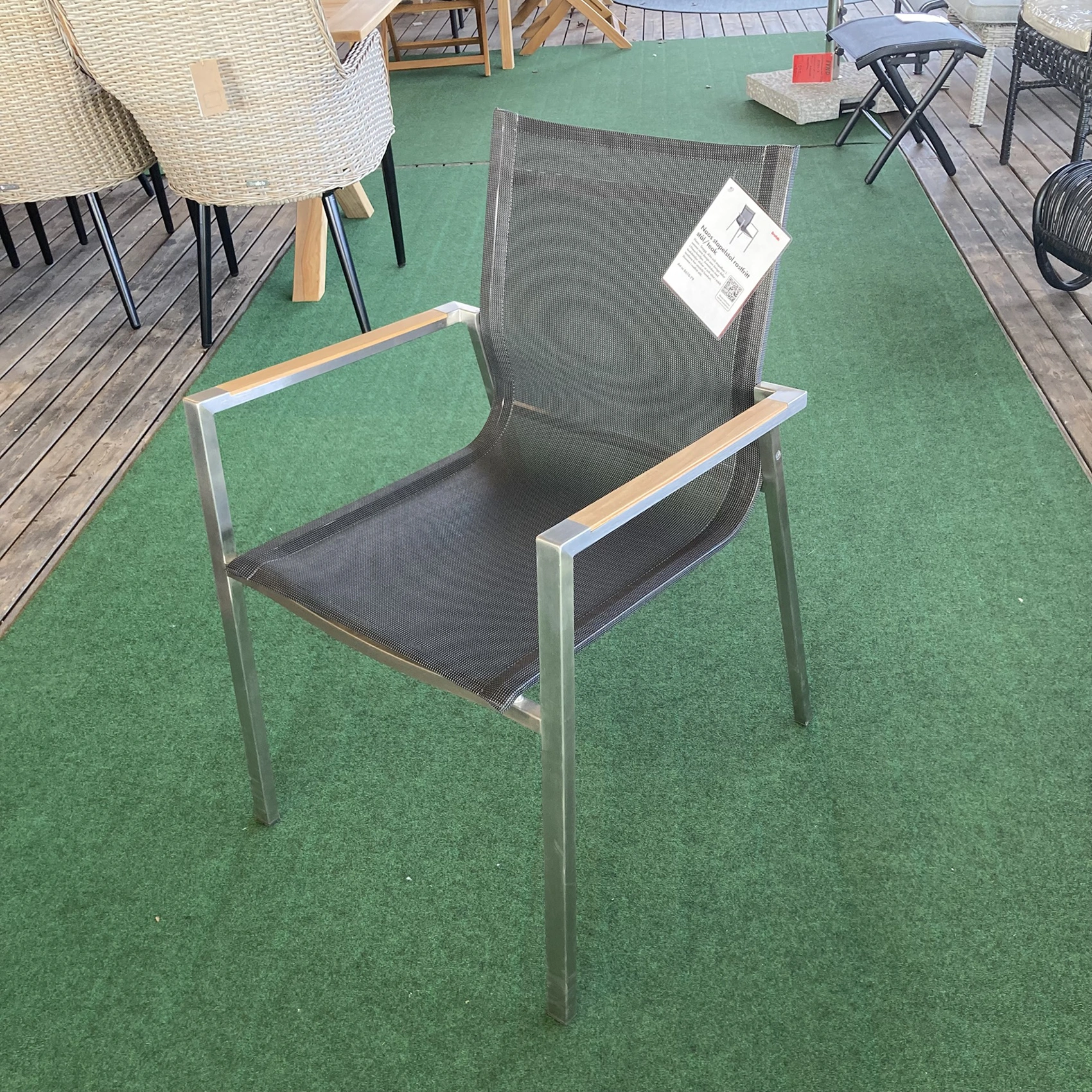 Naos stapelstol rostfritt stål/teak