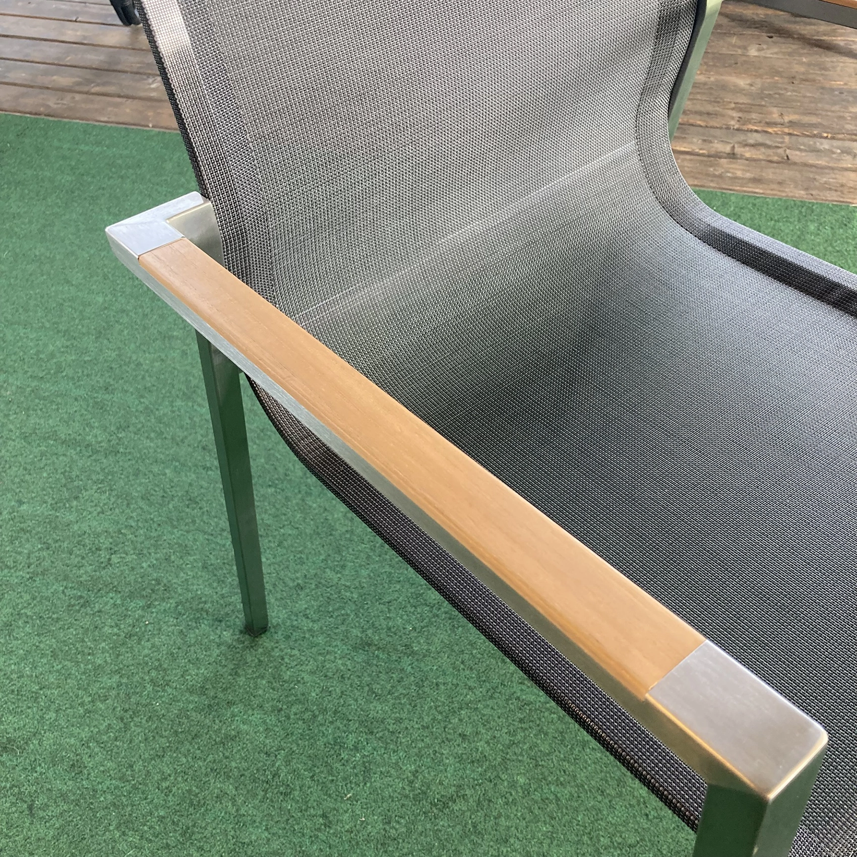 Naos stapelstol rostfritt stål/teak