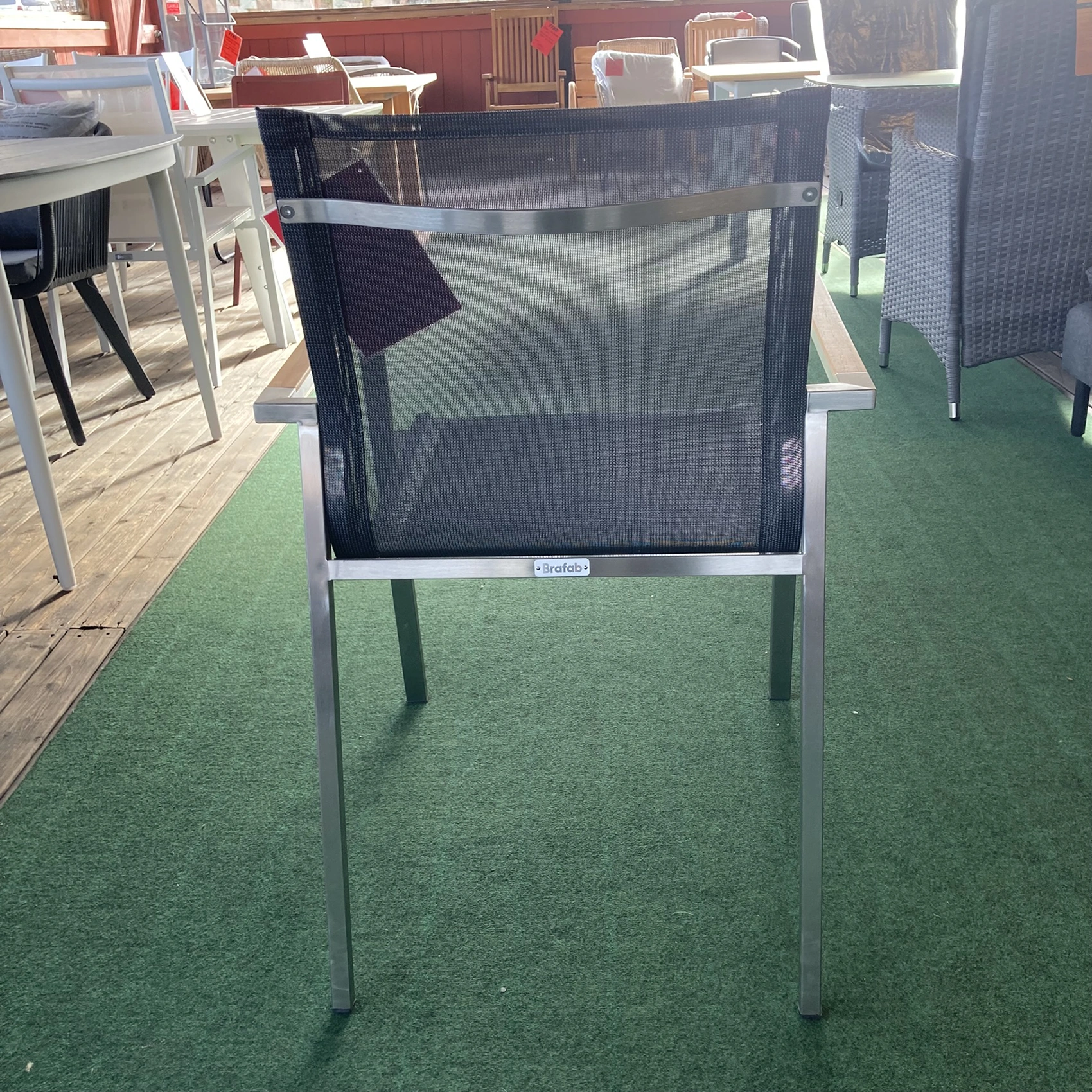 Naos stapelstol rostfritt stål/teak