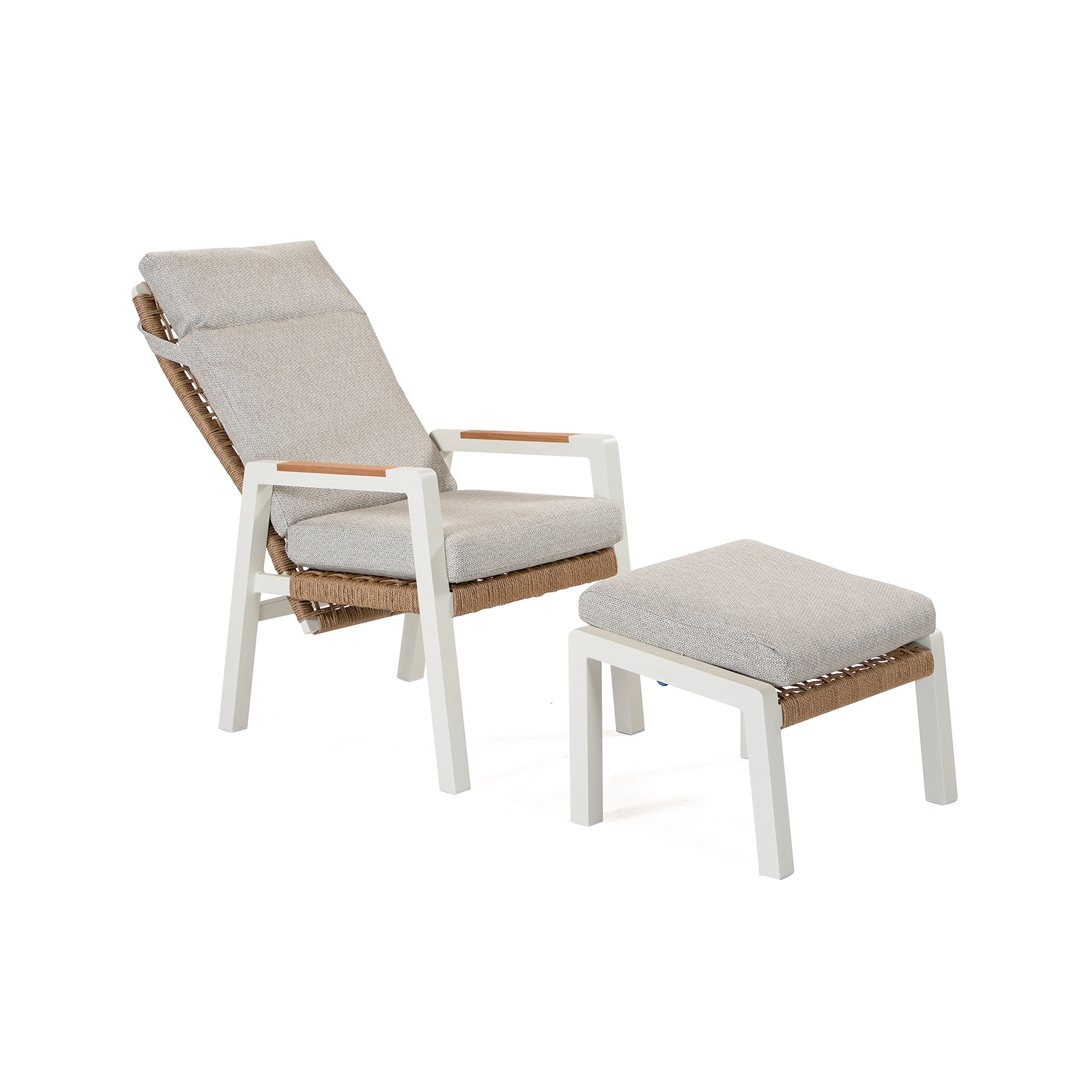 Verona positionsstol med fotpall - cream / natur / beige AV