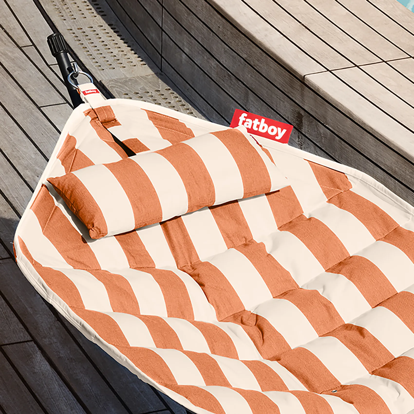 Headdemock Superb kudde stripe orange creme