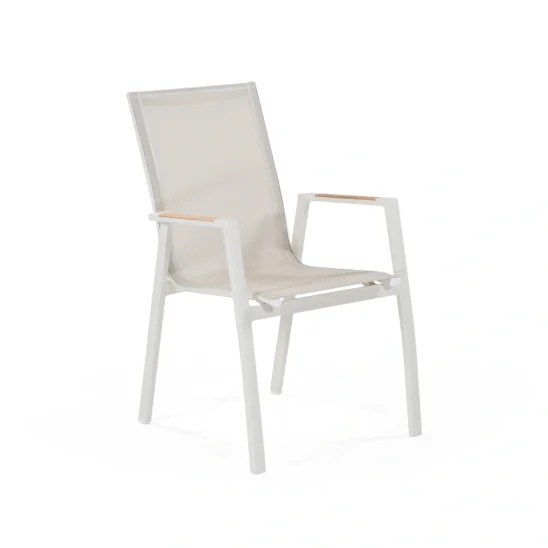 Atleve Dallas karmstol fiskbenstextilen - cream/beige