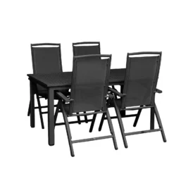 Nydala matgrupp svart - 4 stolar, 150/200 cm