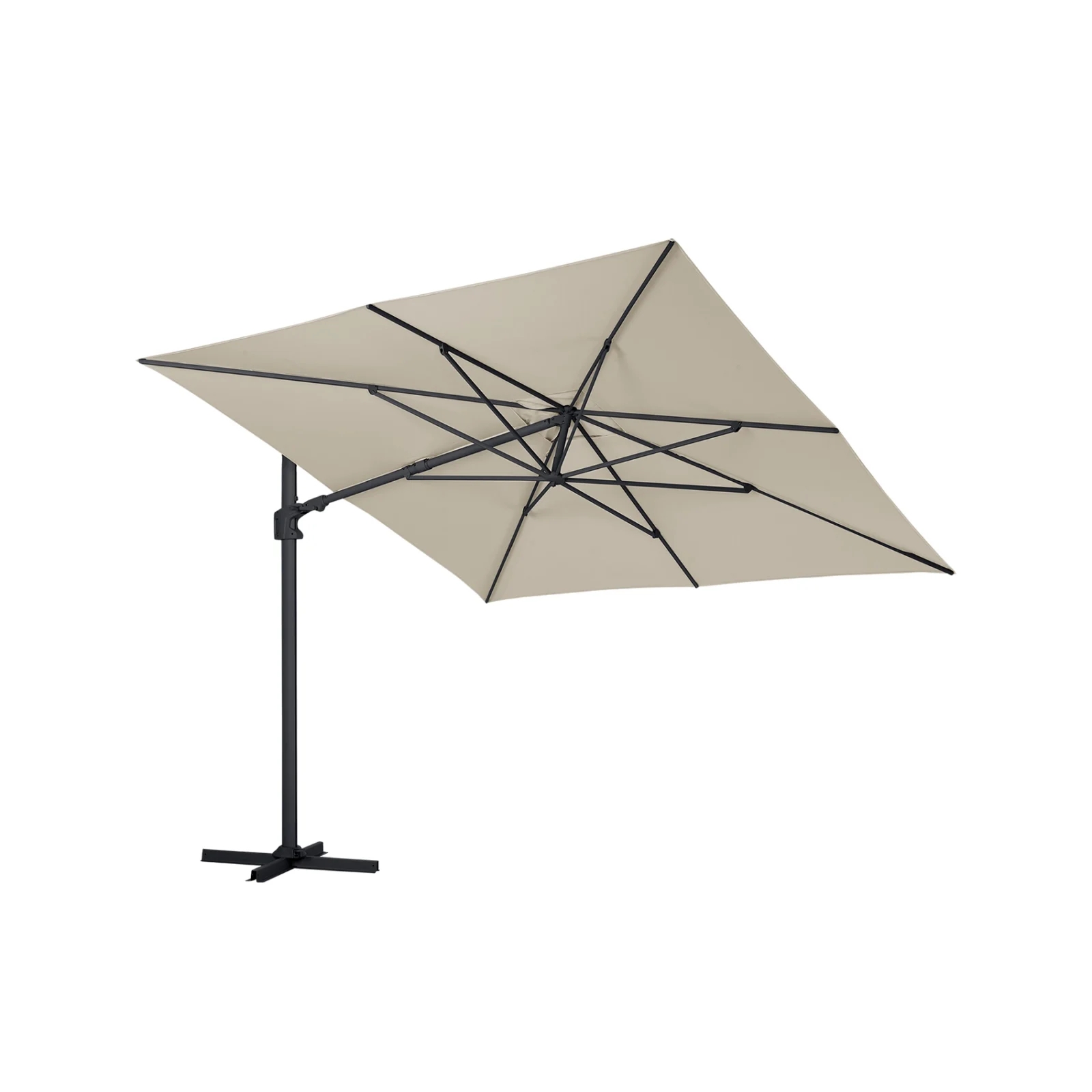 Vinovo frihängande parasoll - antracit/khaki, 300x300 cm