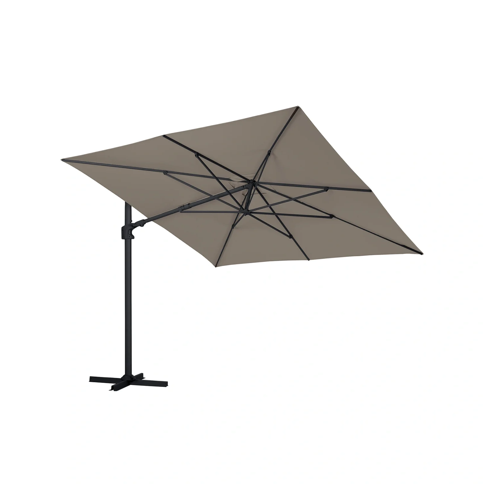 Vinovo frihängande parasoll - antracit/taupe, 300x300 cm