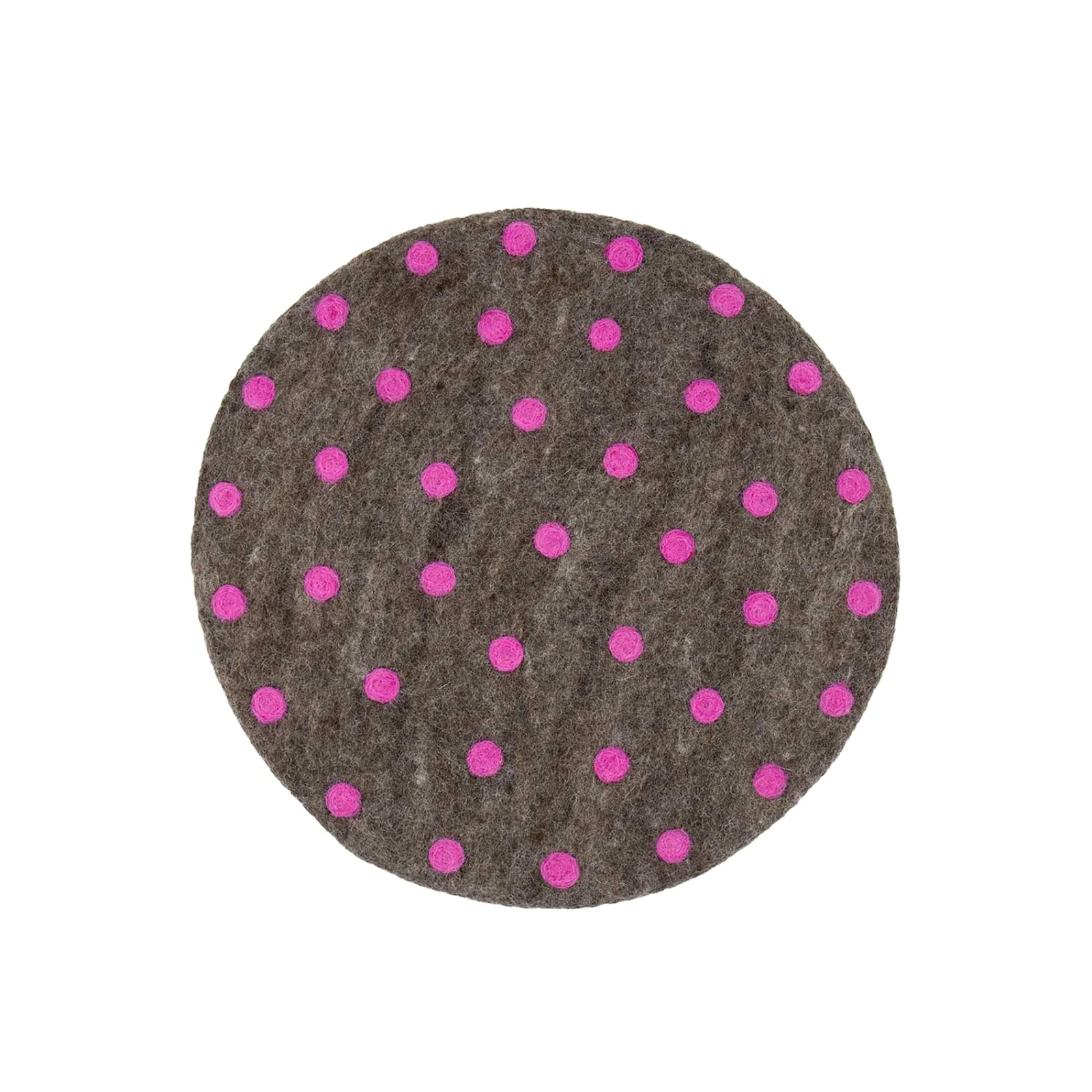 Felt Dot sittdyna brun/rosa Ø38 cm