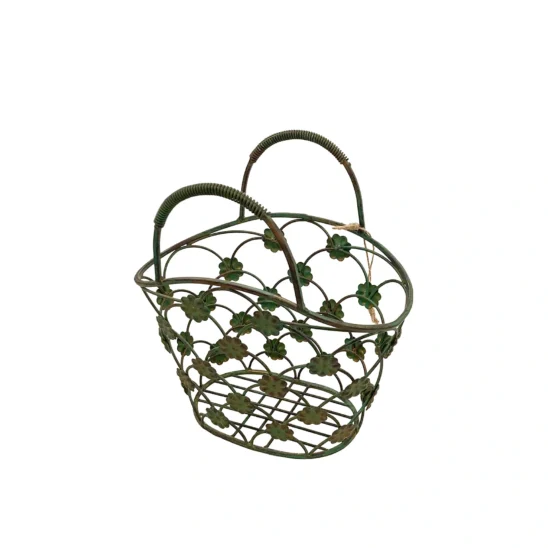 Blomster Väska/korg grön liten