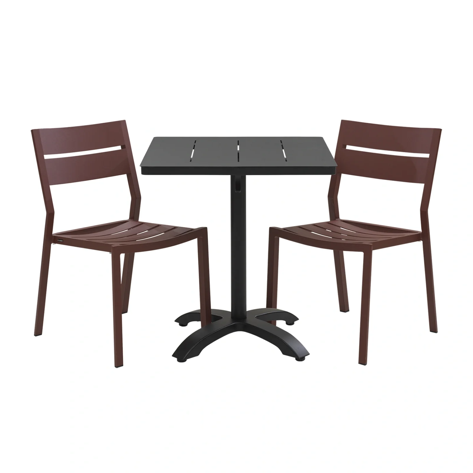 Delia/Avila caféset zin red/svart - 2 stolar, 70x70 cm
