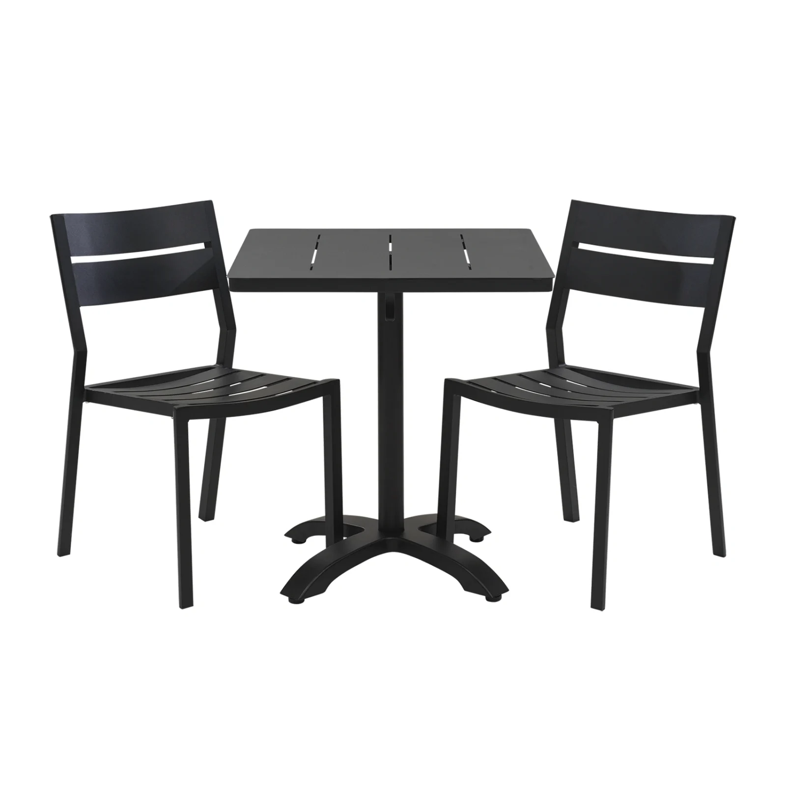 Delia/Avila caféset svart - 2 stolar, 70x70 cm