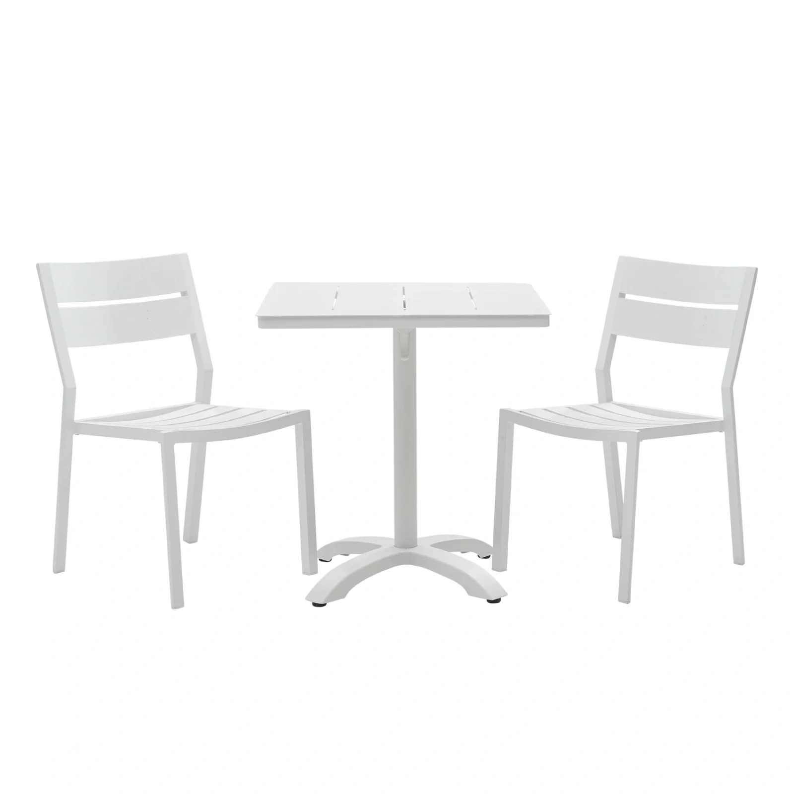 Delia/Avila caféset vit - 2 stolar, 70x70 cm