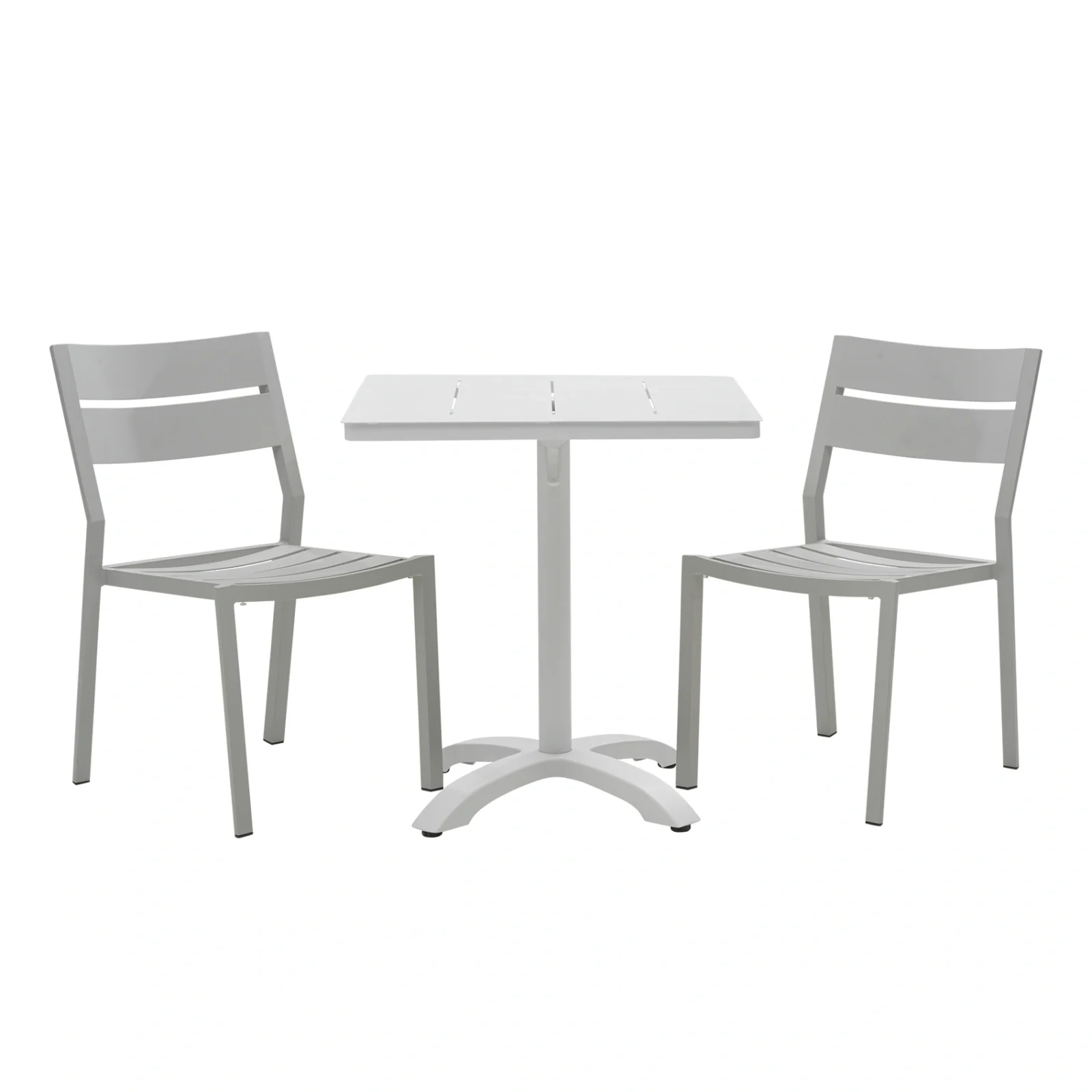 Delia/Avila caféset ljusgrå/vit - 2 stolar, 70x70 cm