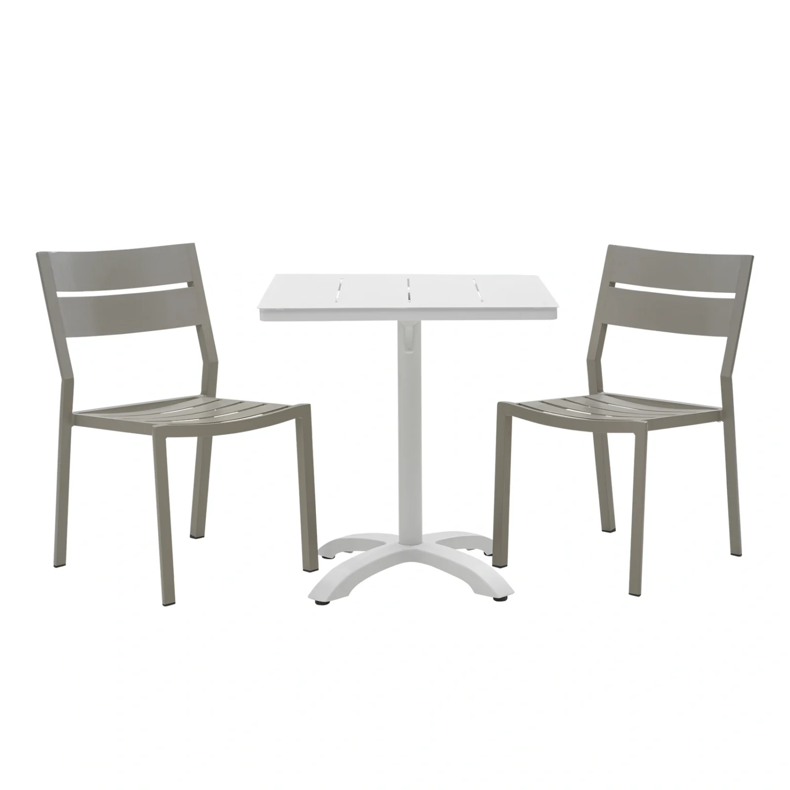Delia/Avila caféset khaki/vit - 2 stolar, 70x70 cm