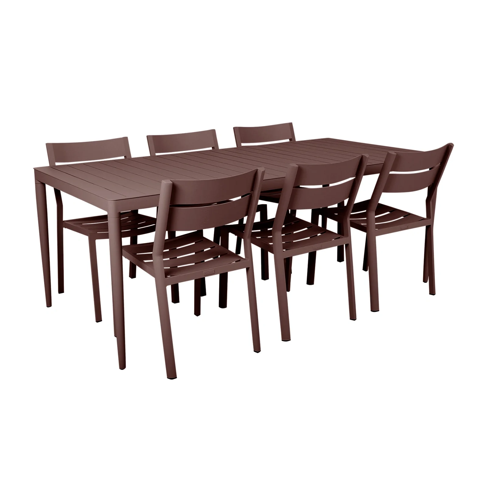 Delia/Bigby matgrupp zin red - 6 stolar, 195x90 cm