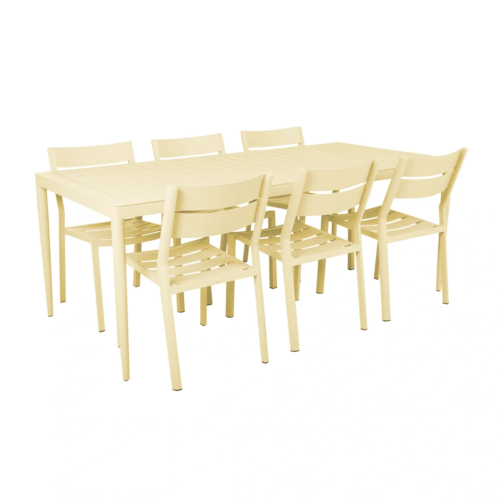 Delia/Bigby matgrupp lemon - 6 stolar, 195x90 cm
