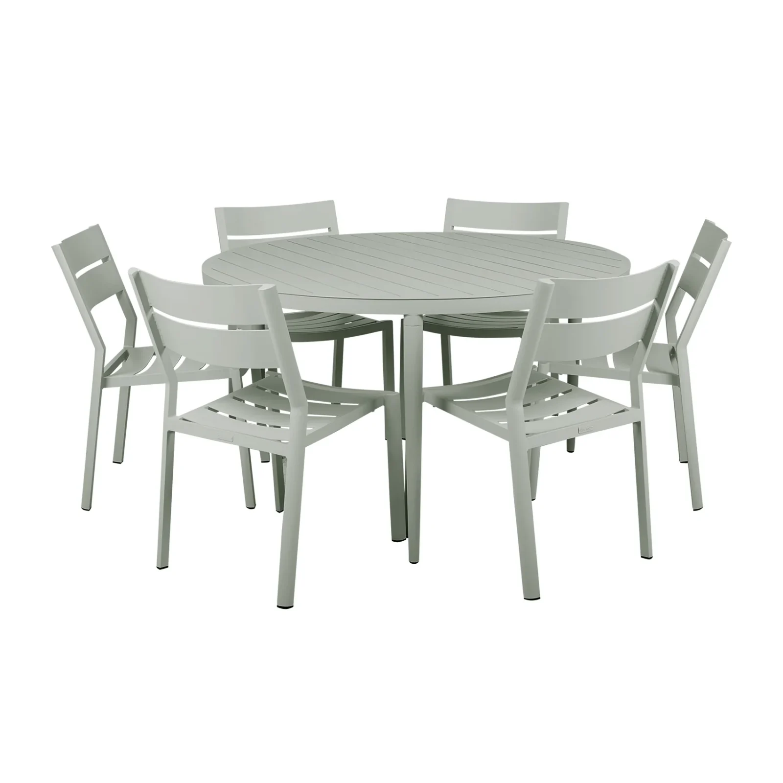 Delia/Bigby matgrupp dusty green - 6 stolar, Ø130 cm