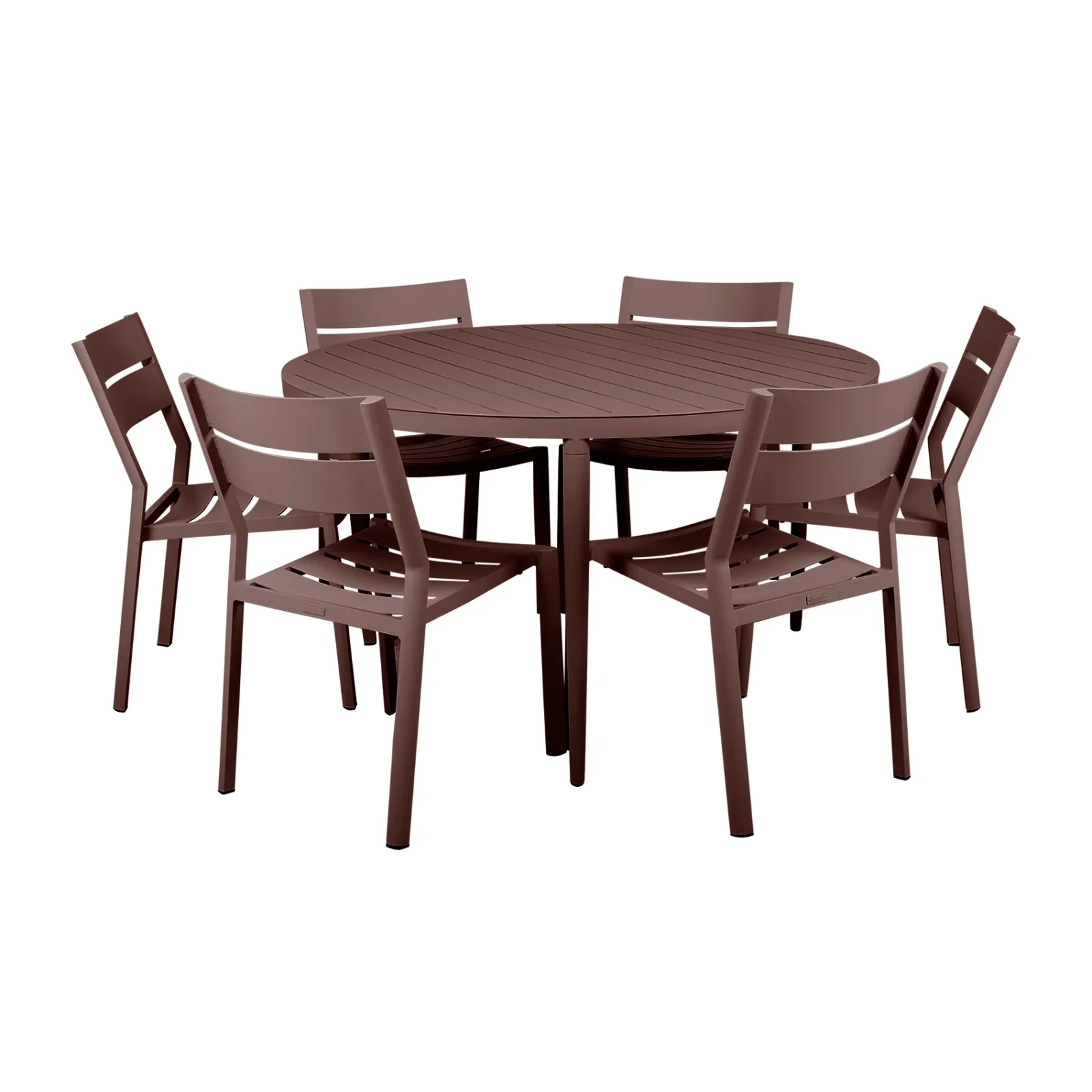 Delia/Bigby matgrupp zin red - 6 stolar, Ø130 cm