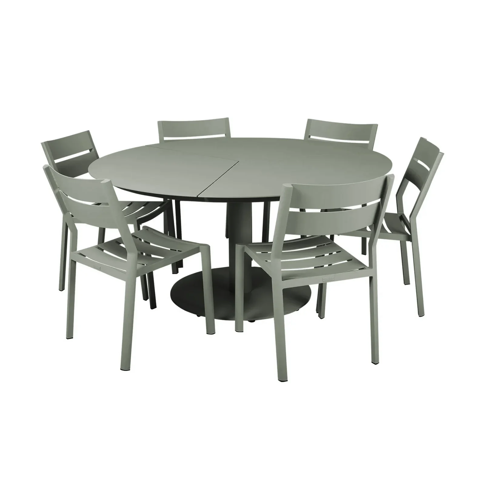 Delia/Peace matgrupp nordic green - 6 stolar, Ø150 cm