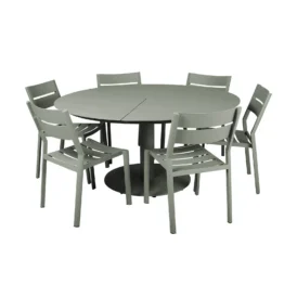 Delia/Peace matgrupp nordic green - 6 stolar, Ø150 cm