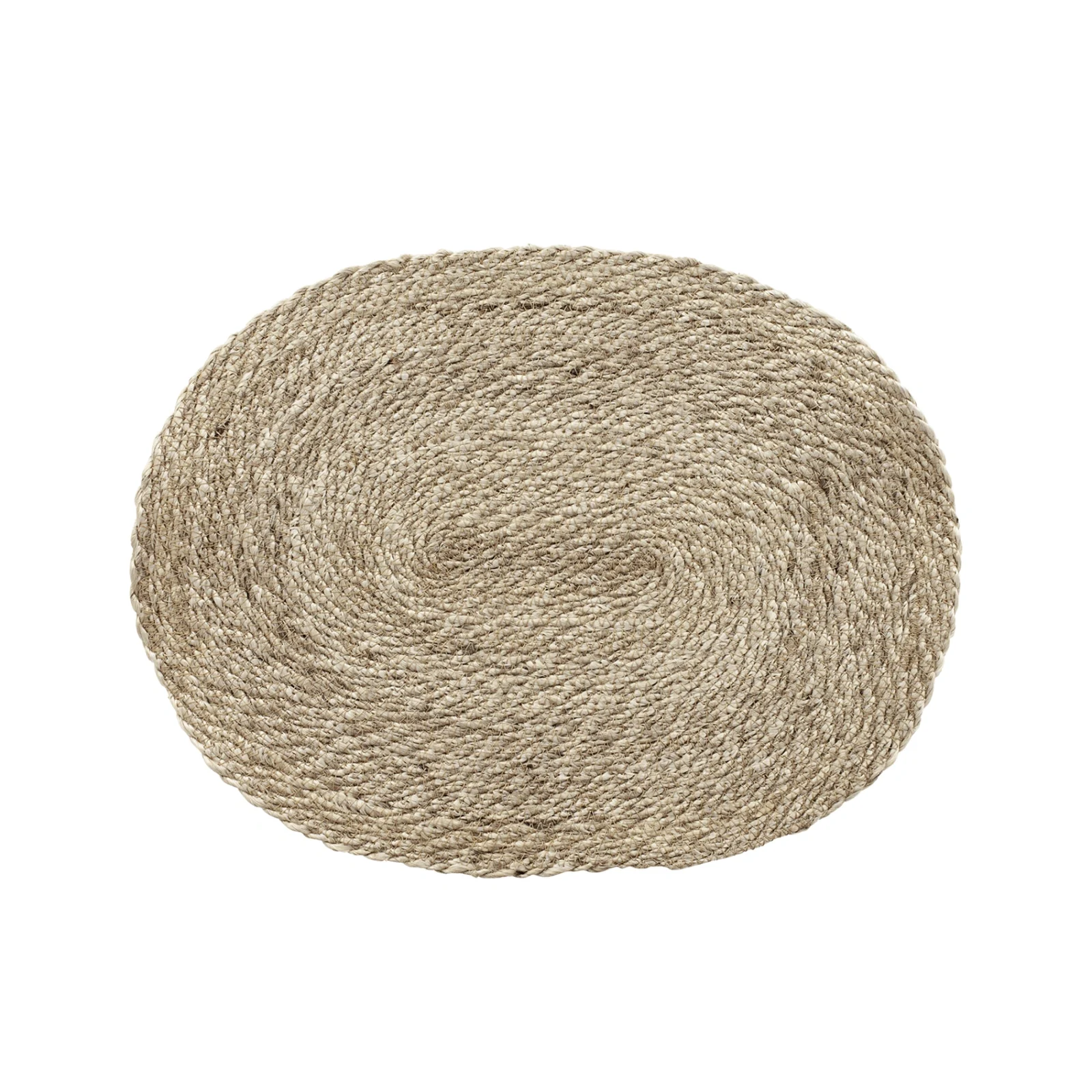 Elin Twist bordstablett - naturgrå jute, oval, 1-pack